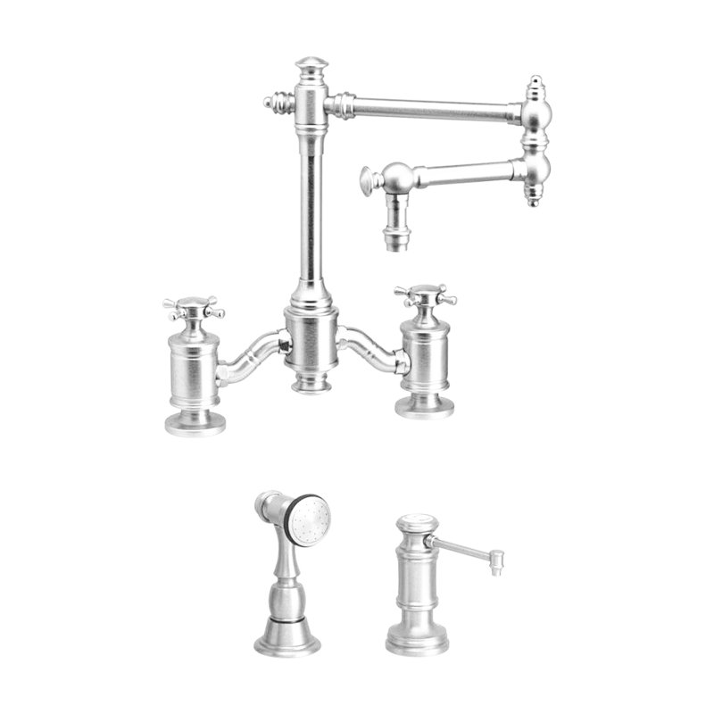 Towson Bridge Faucet - 12" Articulated Spout, Chrome