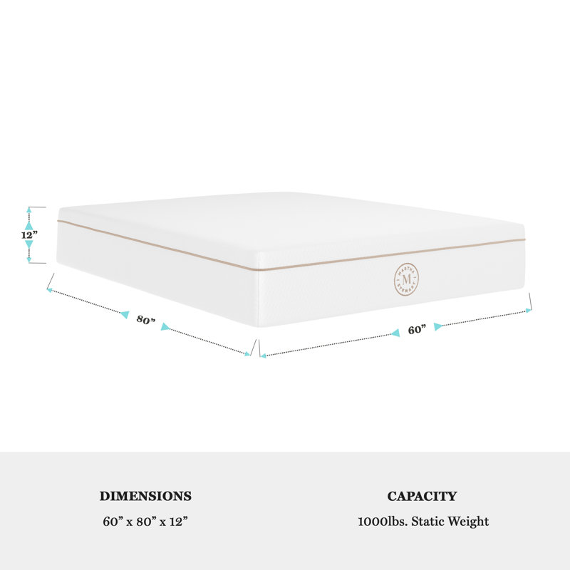 Queen White Gel Memory Foam Mattress with Quilted Jacquard Cover