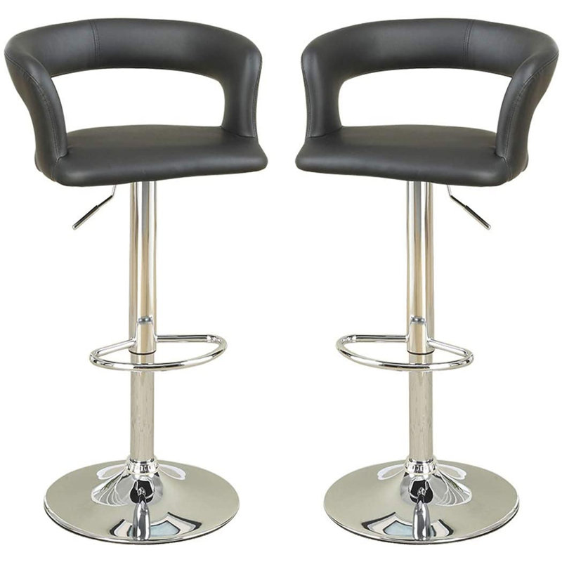 Ensemble de 2 tabourets de bar et tabourets de bar à hauteur réglable, Noir