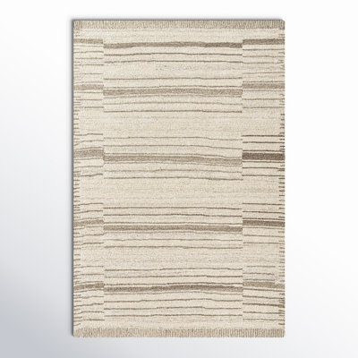 Rectangle Demie Hand-Tufted Wool Area Rug in Light Gray/Beige