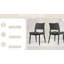 Chaises de salle à manger confortables et élégantes en cuir de polyuréthane gris pour 2 environnements variés au design épuré