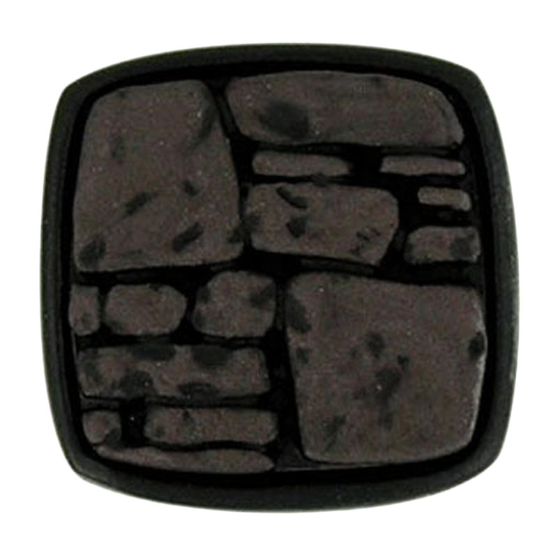 Modern Settings Square Knob, Black / Bronze