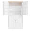 Garde-manger haute autoportant avec grand placard, 2 tiroirs, 2 tablettes réglables et 8 tablettes de porte pour un grand rangement-129030359