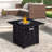 Fire Pit Table, 32-Inch Square 50,000 BTU Auto-Ignition Propane Gas Firepit With Waterproof Cover