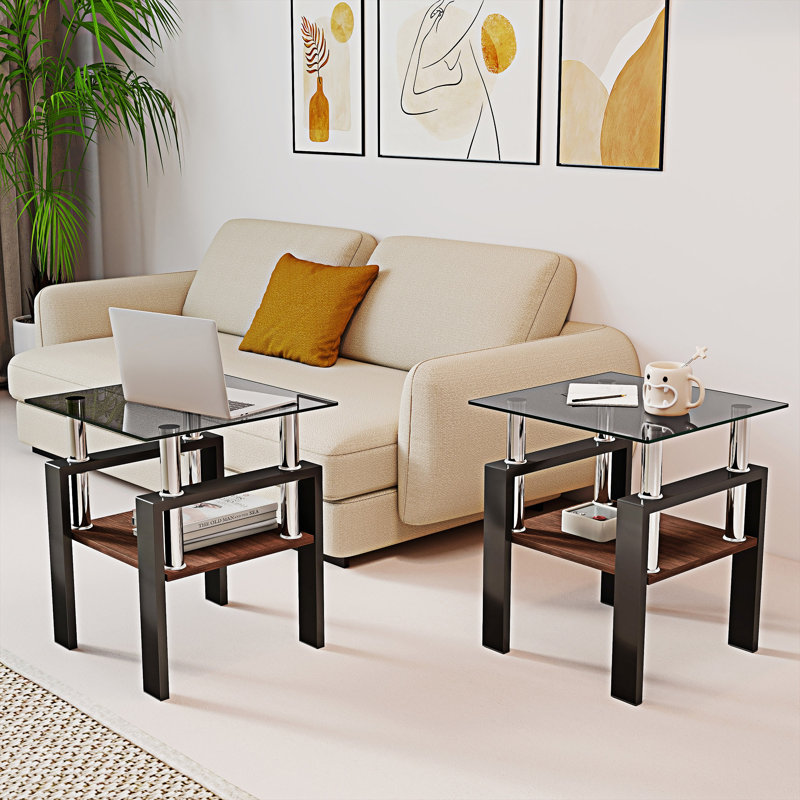 Ensemble de tables basses, Noir, Noir