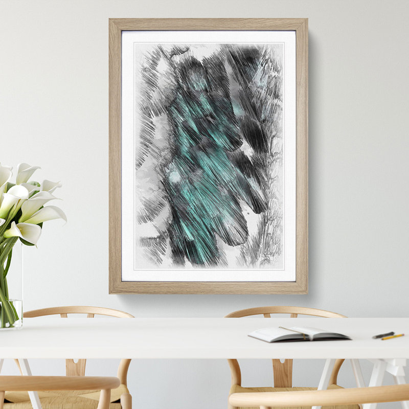 Ruffled Feathers - Single Picture Frame Painting on MDF, Oak Framed, 63cm H x 45cm W x 2cm D