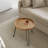 Round Wood And Rattan Side Table, Foldable Table With Metal Tripod, Rattan Round Tray Top, Boho Style, Chic Coffee Table, Side Table (Height 17.7", Grid Knit Pattern)