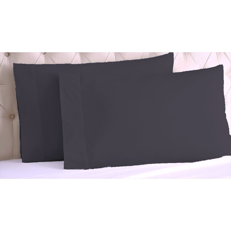 Alvito Pillow Cases Pair - Ecru, King Pillowcase, Navy
