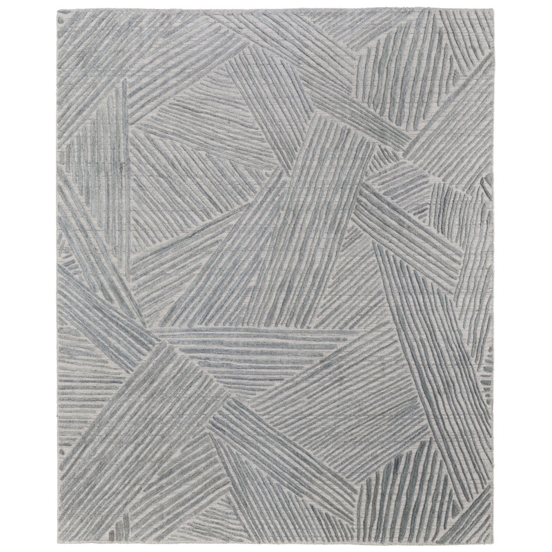 Tapis vert à motif abstrait moderne Elias, Rectangle 3 pi 6 po x 5 pi 6 po