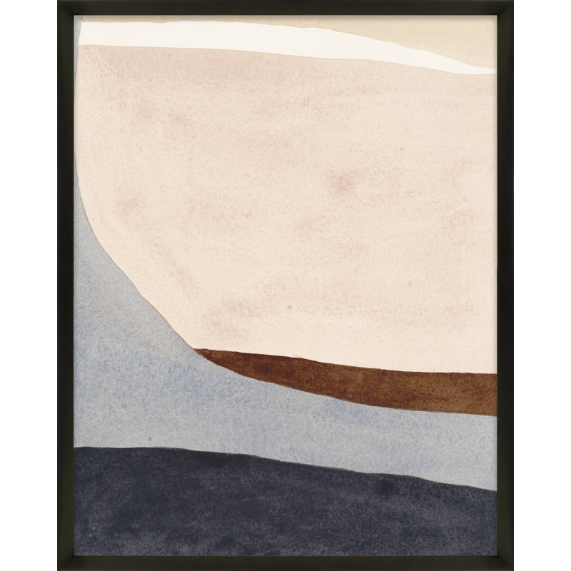 Divided By Blue 2 Painting by Julia Balfour, 38" H x 30" W x 1.25" D, Black Framed