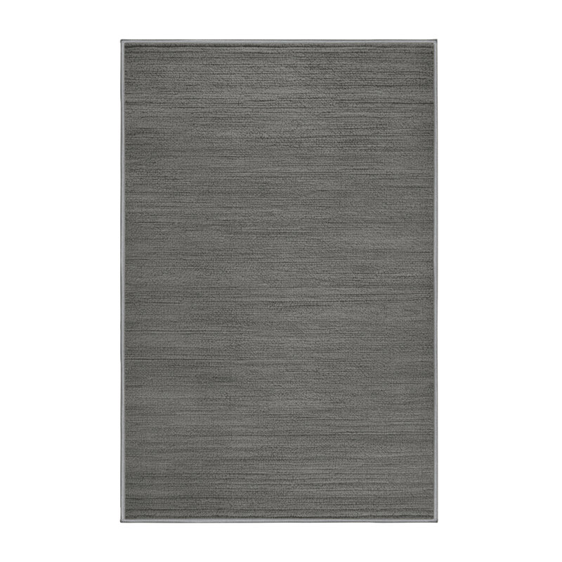 Machine Washable Solid Gray Area Rug, Rectangle 2' x 3'