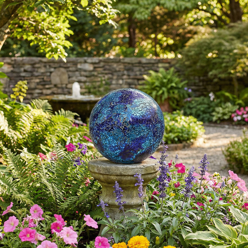 Boule globe en verre Deep Ocean Swirl - 10 po, Individuel