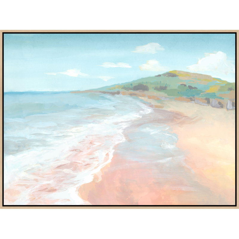 «Rose Colored Beach» par Ryan Brown, art mural encadré, Couche de verre