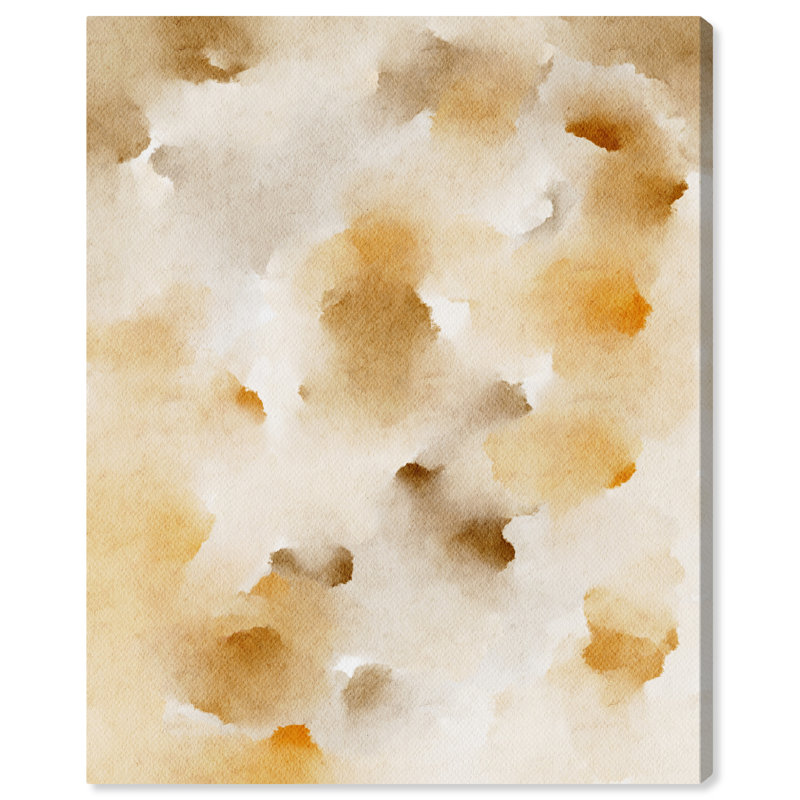 Amber and Beige Abstract Canvas Art, 16" x 20"