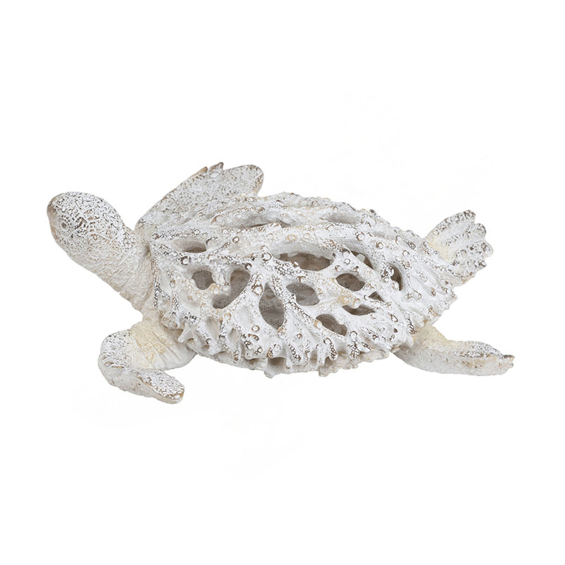 Statue de tortue en polyrésine décorative 13,2 x 12,2 x 3,9 po