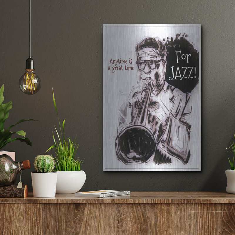 Winston Porter «Anytime Is A Great Time» par TM Borenstein, art mural en métal, H 16 po x l 12 po