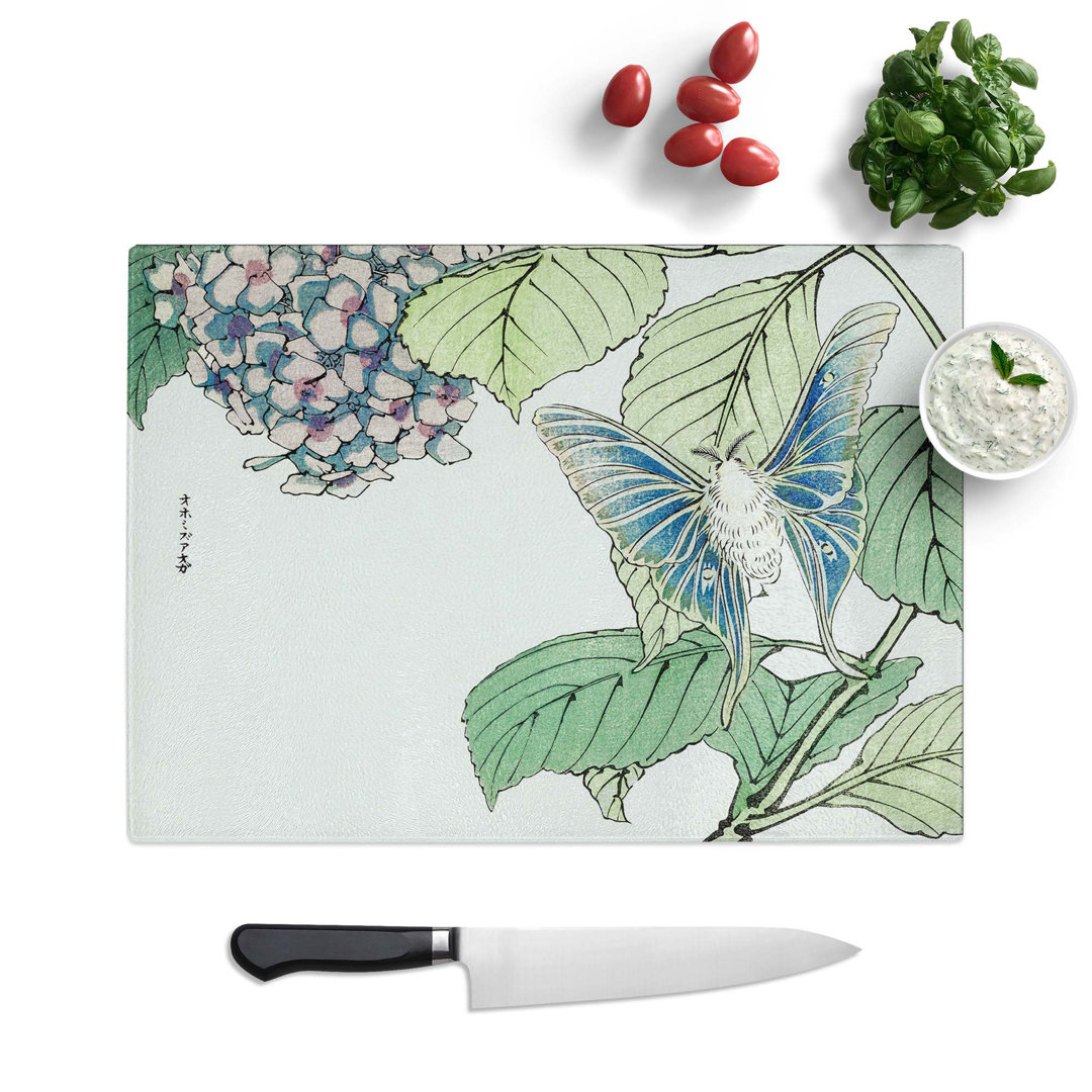 Glass Moth & Hydrangea by Morimoto Toko Chopping Board