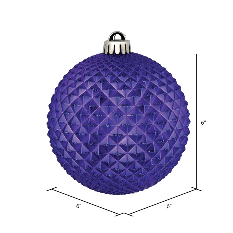 Décoration de boule décorative des Fêtes, Mauve, H 6 po x l 6 po x P 6 po