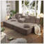 Ensemble 2 pièces surdimensionné de méridienne double, luxueux canapé-lit en velours côtelé moelleux avec 6 coussins et pochette de rangement pour les petits espaces, le cinéma maison et le salon-1607512785