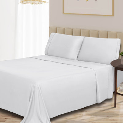 Ensemble de draps à poches profondes en rayonne de bambou à densité du tissage de 300 fils de qualité supérieure