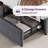 Laterius Upholstered Metal Four Poster Storage Bed-1916522815-1916522814