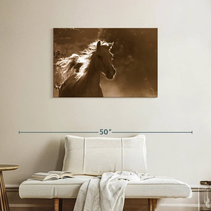Cheval arabe sauvage Brampt, H 24 po x l 36 po