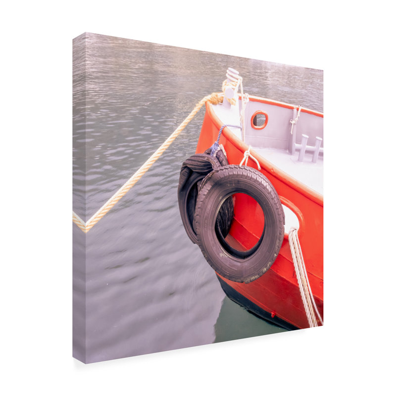 Art sur toile, "La vie en bateau", H 24 po x l 24 po