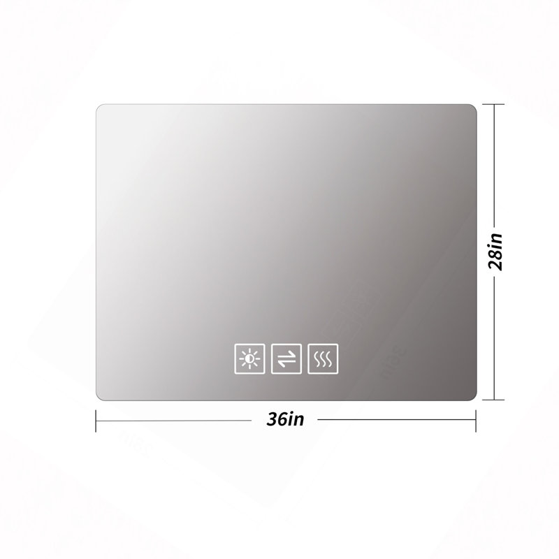 Miroir de salle de bain avec lumières à DEL avant et rétro-éclairé, anti-buée pour miroir mural, 3 couleurs et 5 niveaux de luminosité, horizontal / vertical