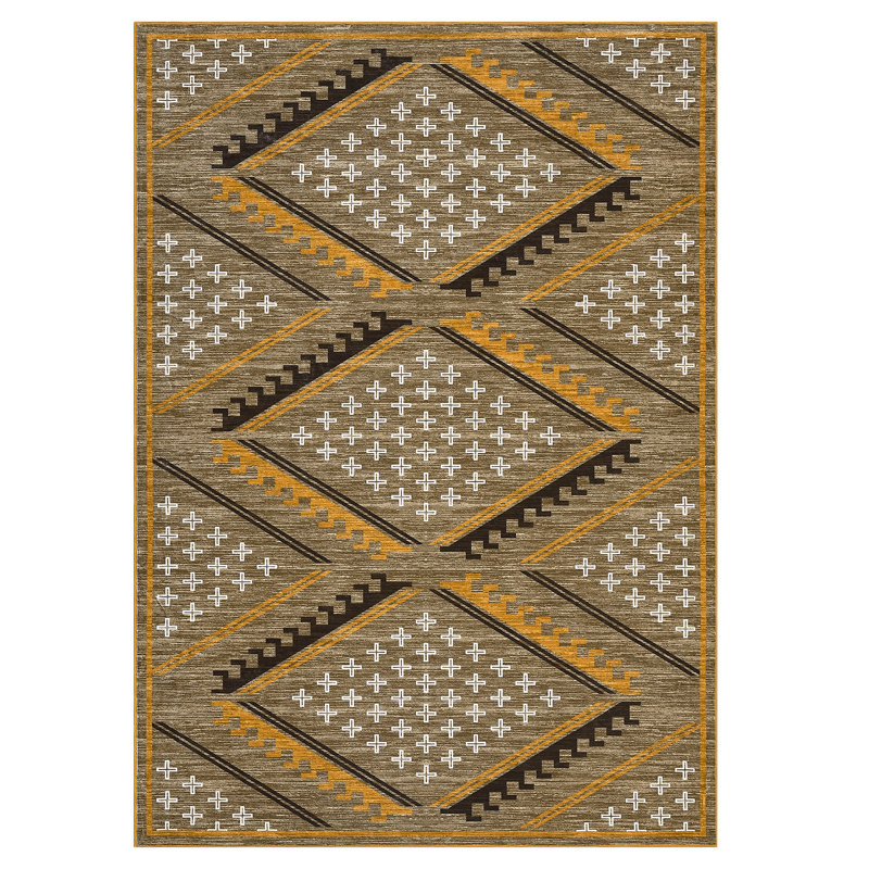 Washable Area Rug,Area Rugs Stain-Resistant Thin Carpet with Reinforced Edges,Vintage Design for Living Room,Bedroom,Entry