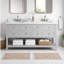 Meuble-lavabo double avec plateau en marbre