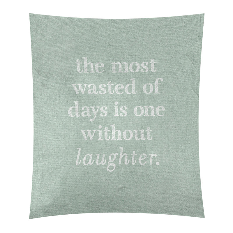 Tapisserie en polyester pour citation de rire, H 27,5 po x l 37,5 po, Vert / blanc