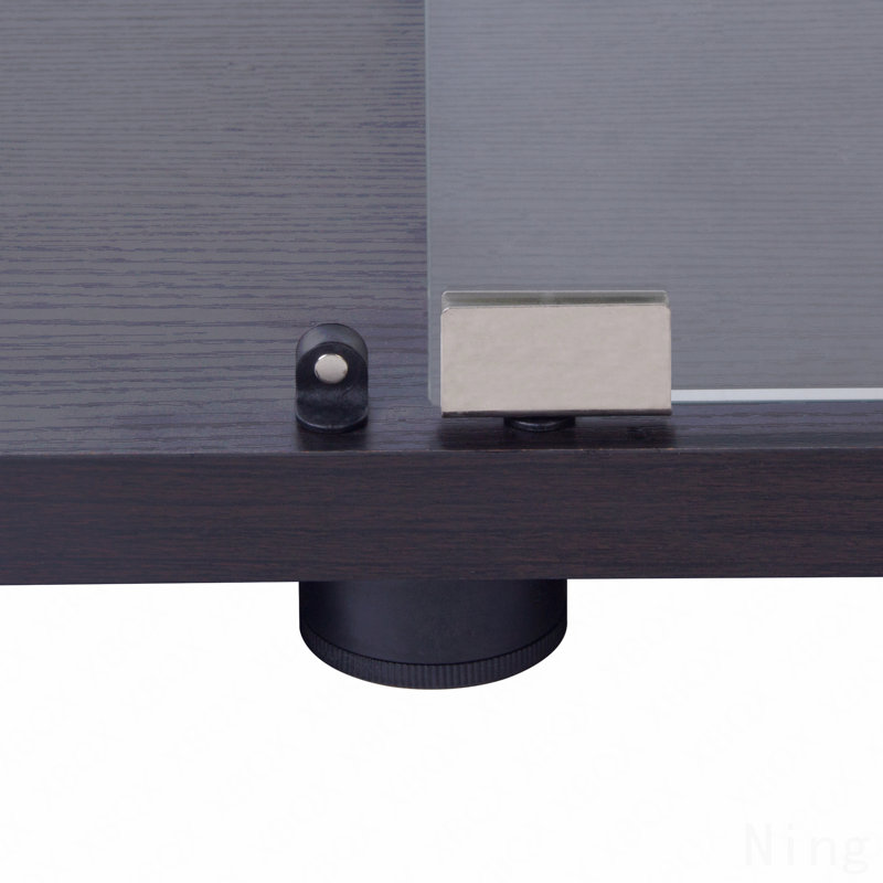 Vitrine 2 portes en verre avec 3 tablettes, Noir