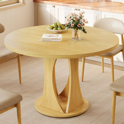 Round Dining Table, Wood Kitchen Table for Dining Room
