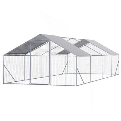Outdoor Chicken Coop Metal Big Space 26*10*6FT