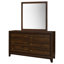 Commode 6 tiroirs Aakif et miroir noyer
