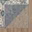 Tapis oriental en polyester / polypropylène bleu / beige tissé à la machine-1741405094
