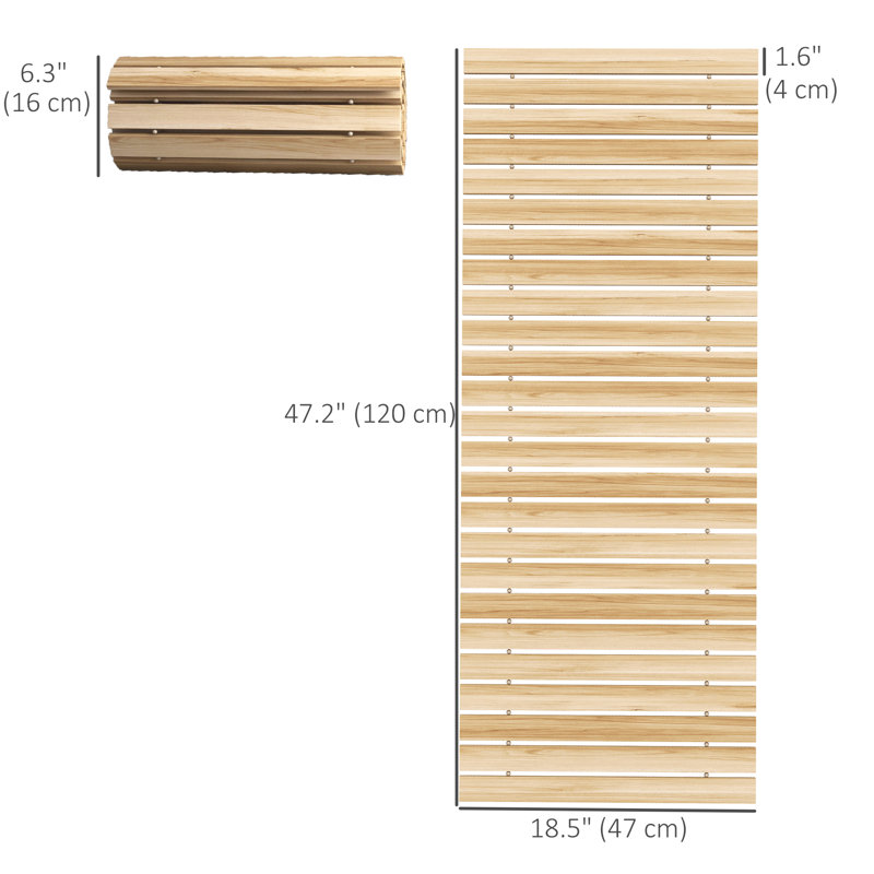 Allée de jardin en bois 47 po, allée extérieure, finition bois naturel