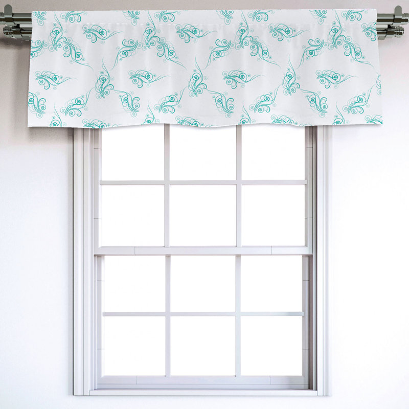 Sateen Floral Ruffled Window Valance
