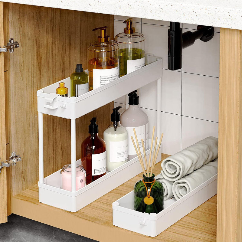 3 Tier Bathroom Storage Organizer Laundry Room Utility Cart Mobile Shelving Unit, Multi-Purpose, White