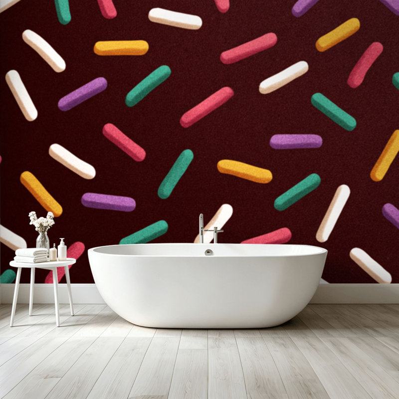 Papier peint adhésif pelez et collez Sprinkles auto-adhésif et amovible, 68.88" L x 96" W