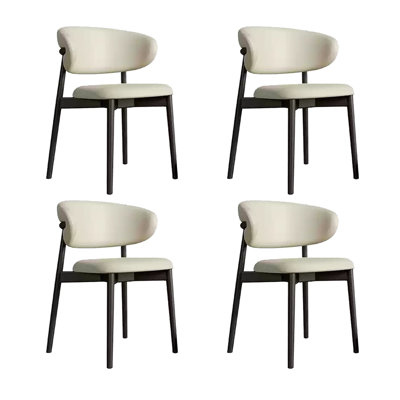 Chaise de salle à manger en bois massif bois de frêne crème rétro