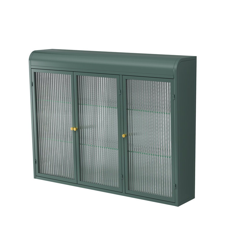 Armoire murale 3 portes arquée, Vert foncé