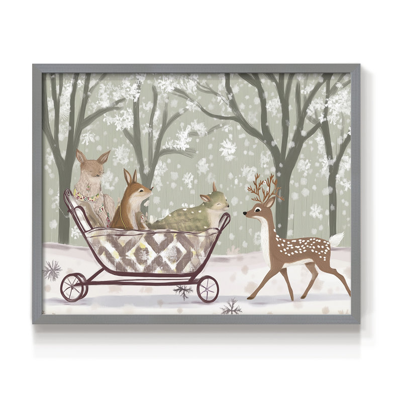 Chirstmas Art-XLVI -Framed Print - Restickable, H 22 po x l 28 po, Gris