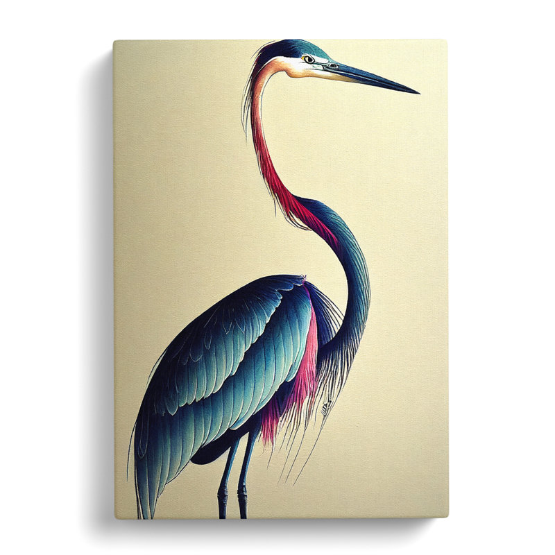 Watercolour Heron Bird Vol.2 - Wrapped Canvas, 50cm H x 35cm W x 3cm D