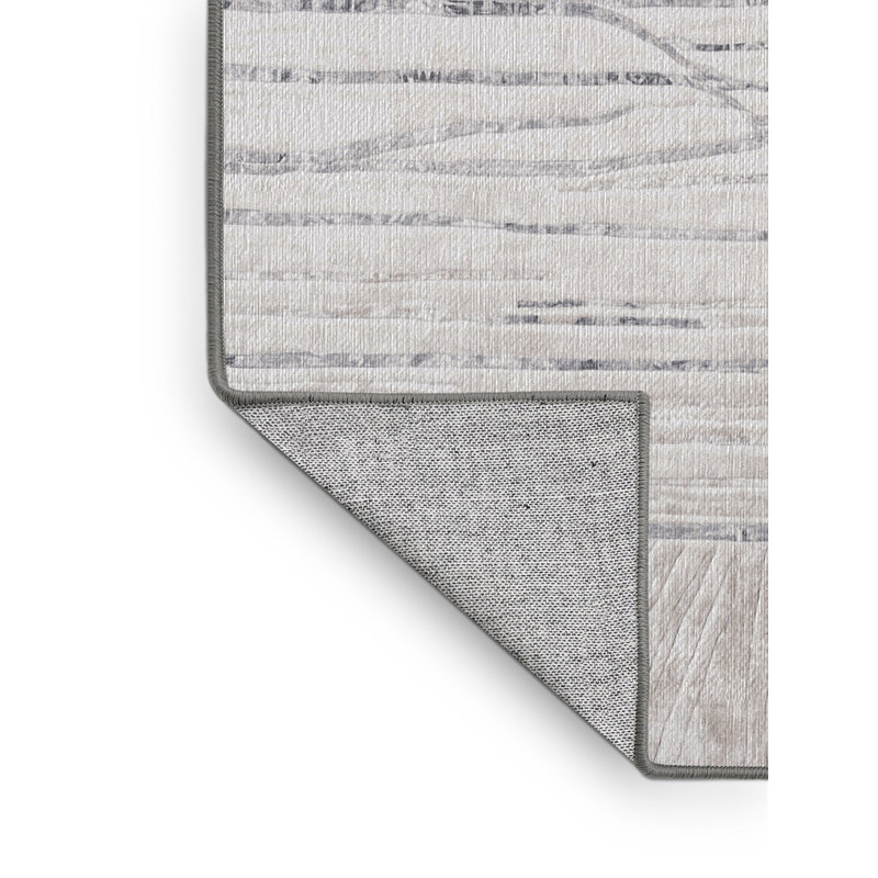 Machine Washable Gray Area Rug, Round 7'