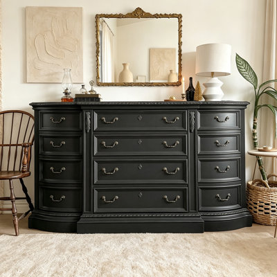 French-style black elegant drawer sideboard
