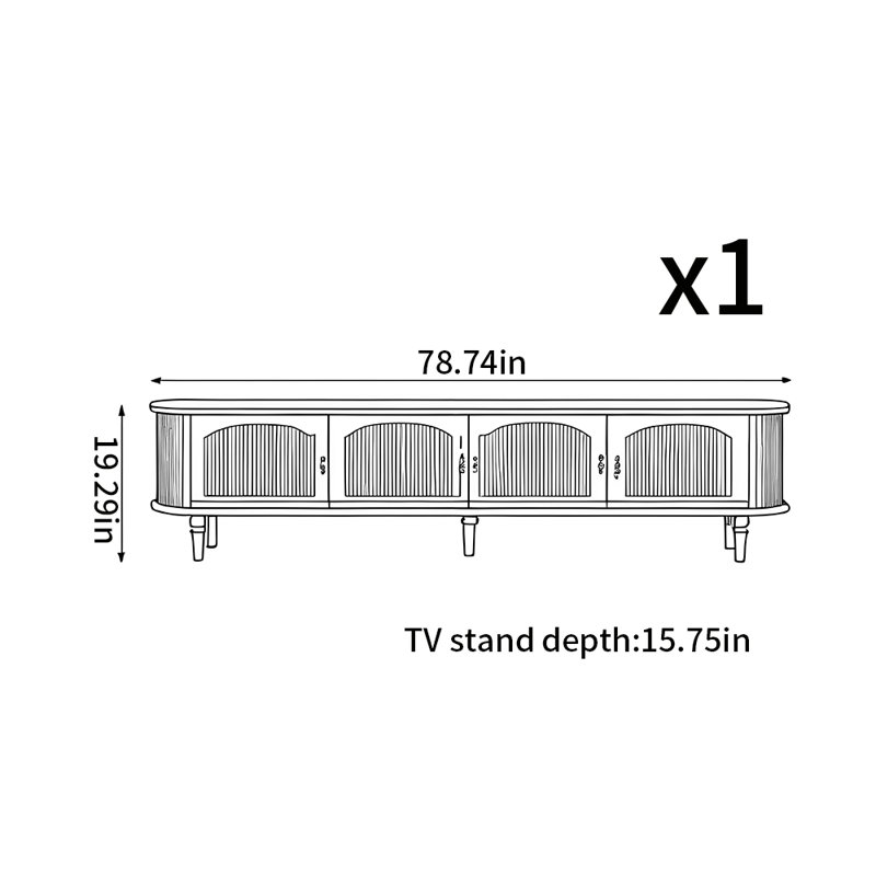 Meuble télé de style rétro Mid Mid, 78.74"