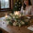 Holiday Candleholder Centerpiece with Evergreen, Pinecones and Ornaments