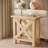 25" End Table with X Shape Frame, Hidden Metal L Bracket Inforcement, Non-Slip Feet