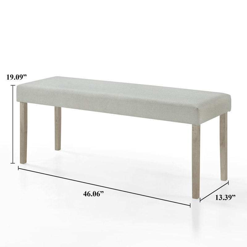 Banc en bois rembourré Paulett, Wengé